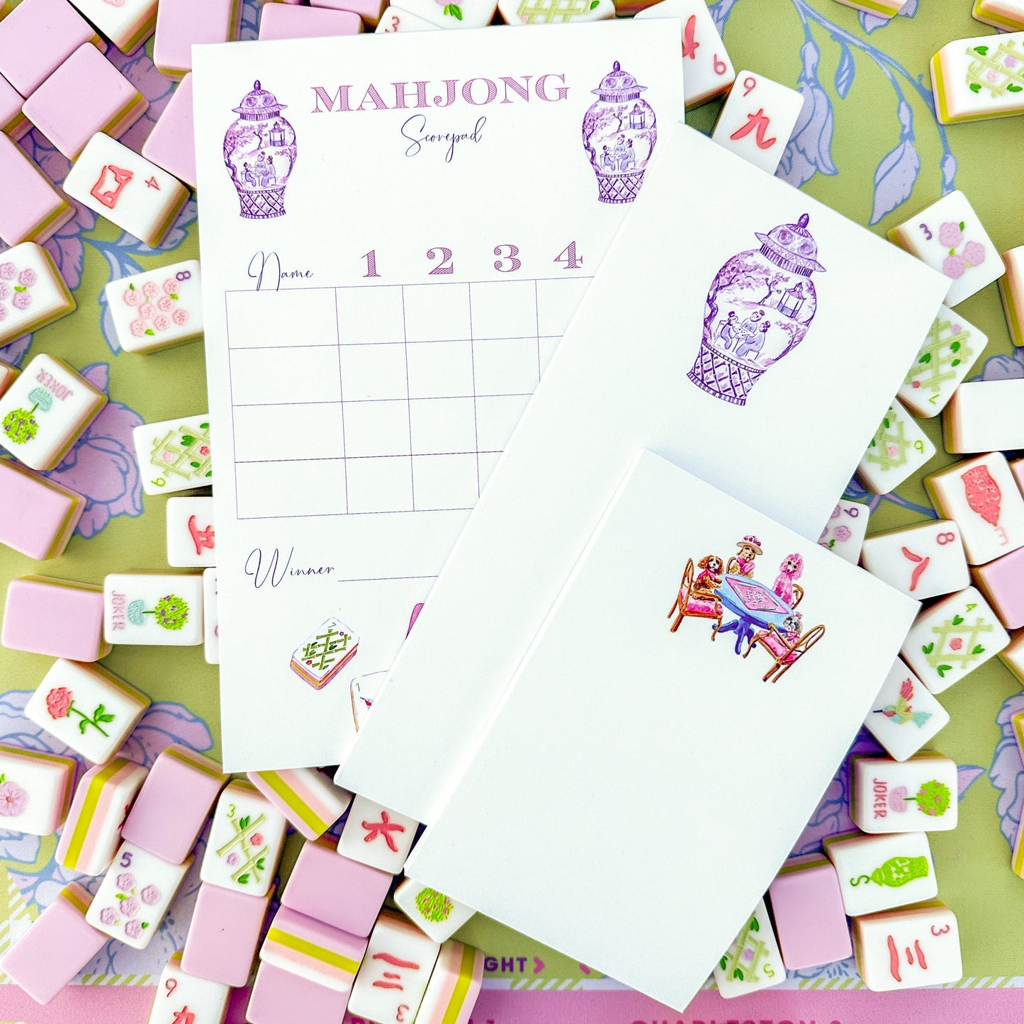Taylor Paladino “Dogs Playing Mahjong” Notepad