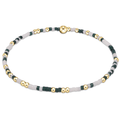 enewton Gameday Hope Joy Pattern 2mm Bead Bracelet - Dark Green