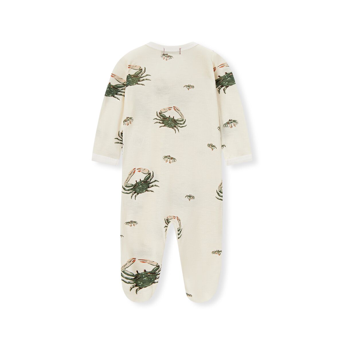 Milkbarn Kids "Coastal Crab" Bamboo Zipper Footed Romper