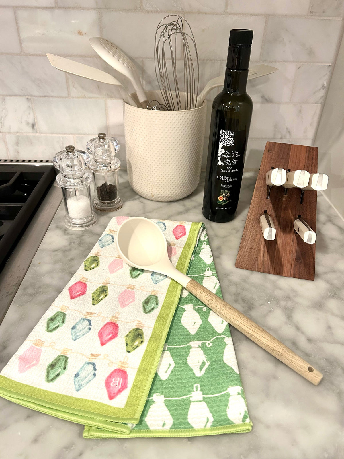 Keva "Holiday Lights" Double-Sided Tea Towel