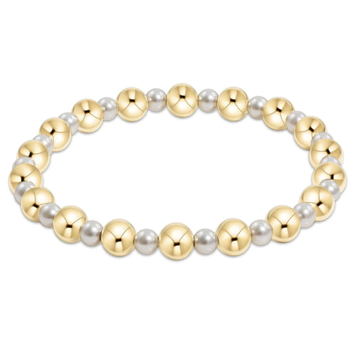 Enewton Pearl "Grateful" Pattern 4mm Bead Bracelet-6mm Gold