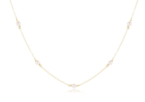 Enewton 17" Choker "Simplicity" Chain Gold- 4mm Pearl