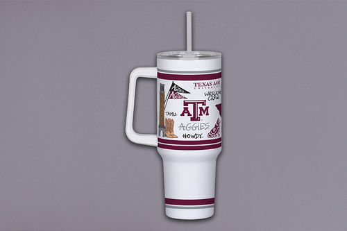Magnolia Lane 40oz Metal Tumbler with Handle -Texas A&M