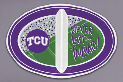 Magnolia Lane 2 Section Melamine Platter-Texas Christian University