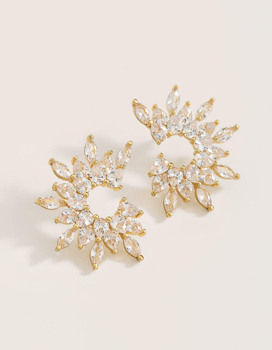 Spartina 449 Etta Earrings-Gold/Clear CZ