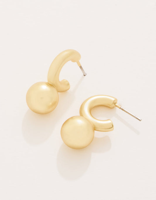 Spartina 449 Chunky Ball Hoop Earrings - Gold