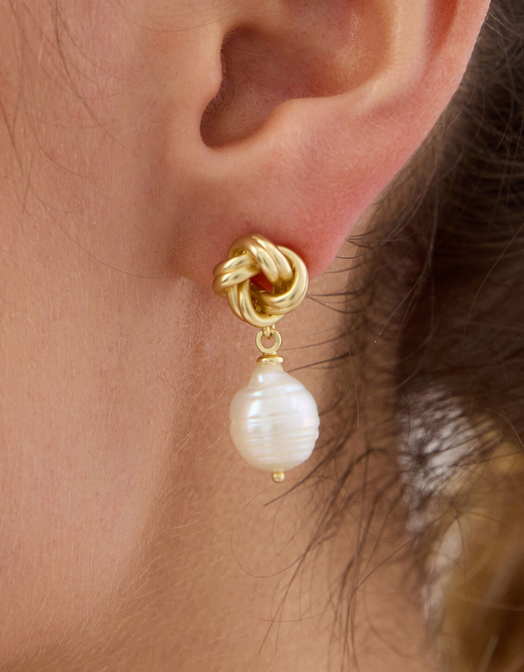 Spartina 449 Knotted Pearl Earrings-Pearl