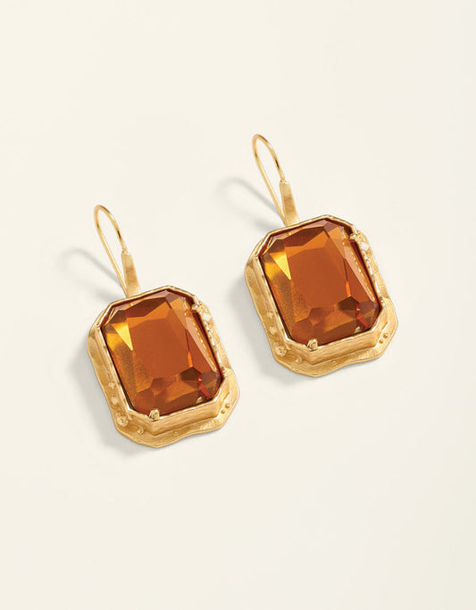 Spartina 449 Marion Rectangle Earrings-Topaz