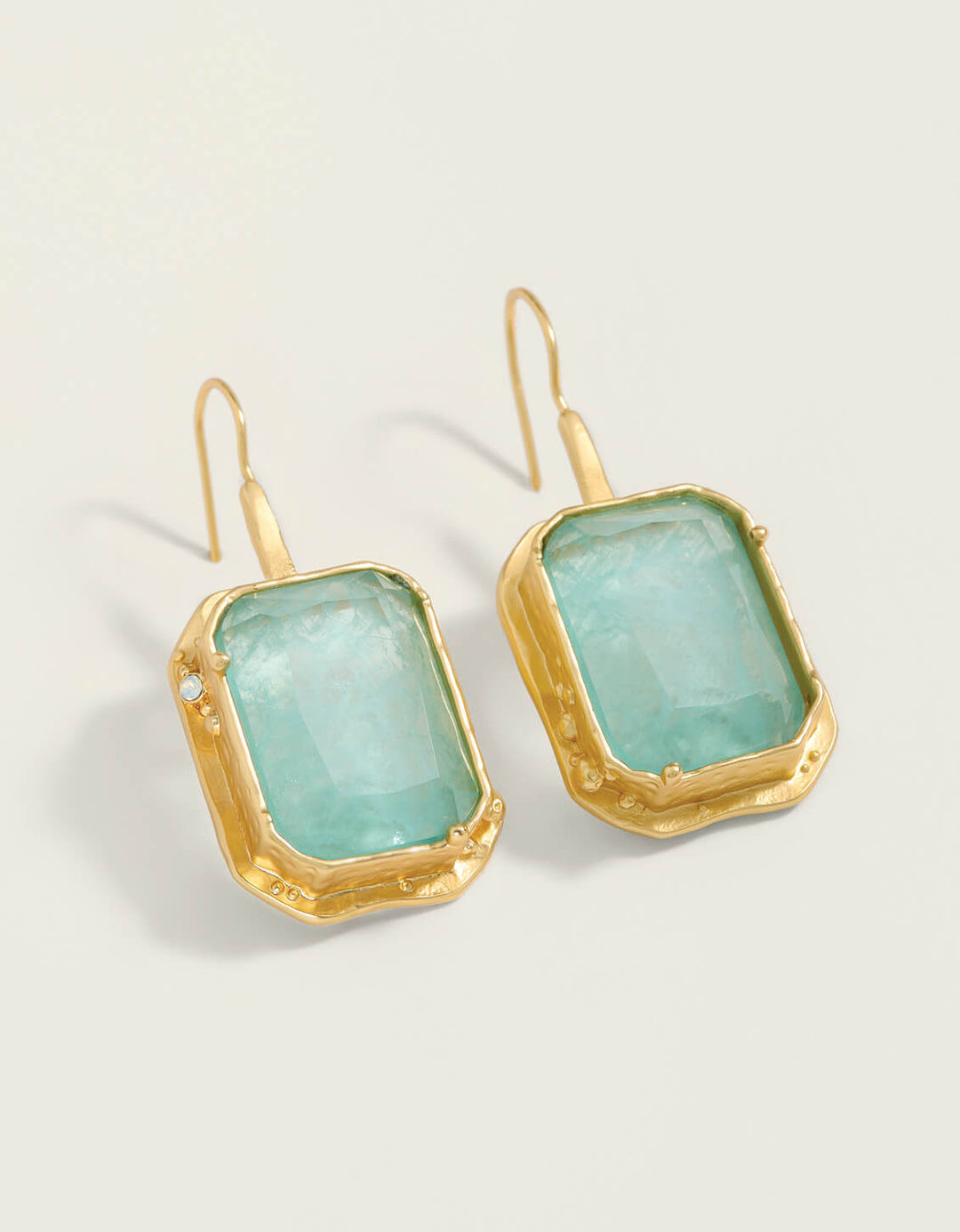 Spartina 449 Marion Rectangle Earrings-Sea Foam