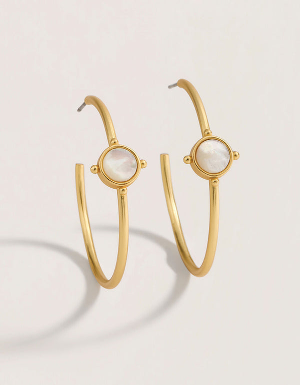 Spartina 449 Barony Hoop Earrings 40mm-MOP