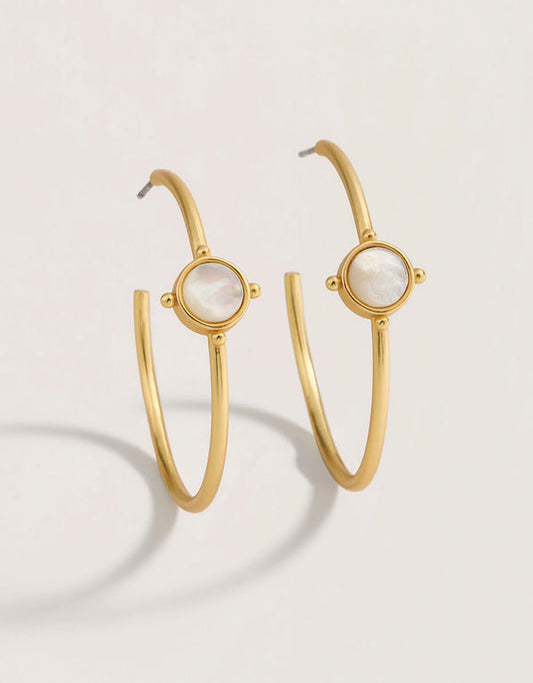 Spartina 449 Barony Hoop Earrings 40mm-MOP