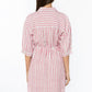 Velvet Heart “Jenneva” Elbow Puff Sleeve Dress - Pink Cacti Stripe