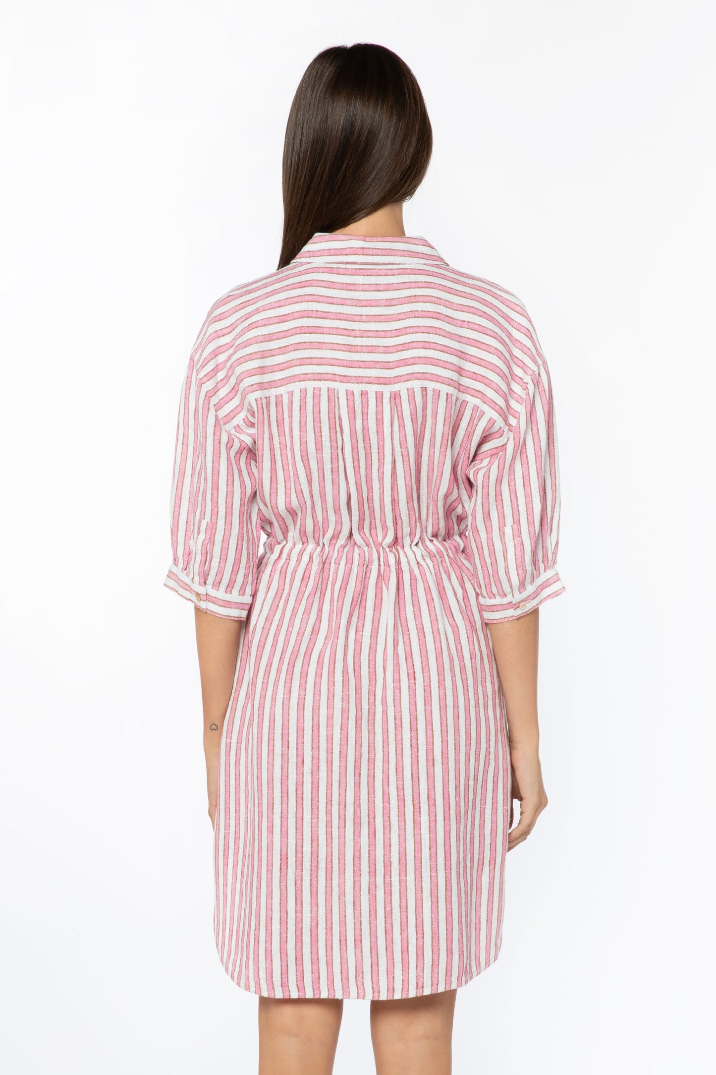 Velvet Heart “Jenneva” Elbow Puff Sleeve Dress - Pink Cacti Stripe