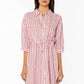 Velvet Heart “Jenneva” Elbow Puff Sleeve Dress - Pink Cacti Stripe