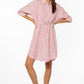 Velvet Heart “Jenneva” Elbow Puff Sleeve Dress - Pink Cacti Stripe