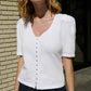 Nation LTD “Jen” Button Up Blouse-Optic White