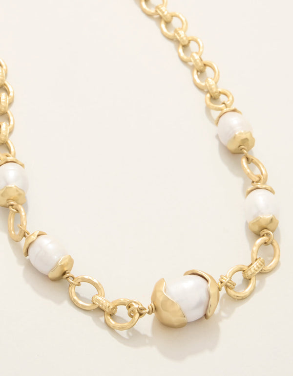Spartina 449 Karina Pearl Chain Necklace 18"-Pearl