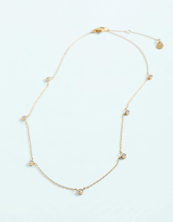 Spartina 449 SP Lighthouse Station Necklace 16"-Gold/CZ