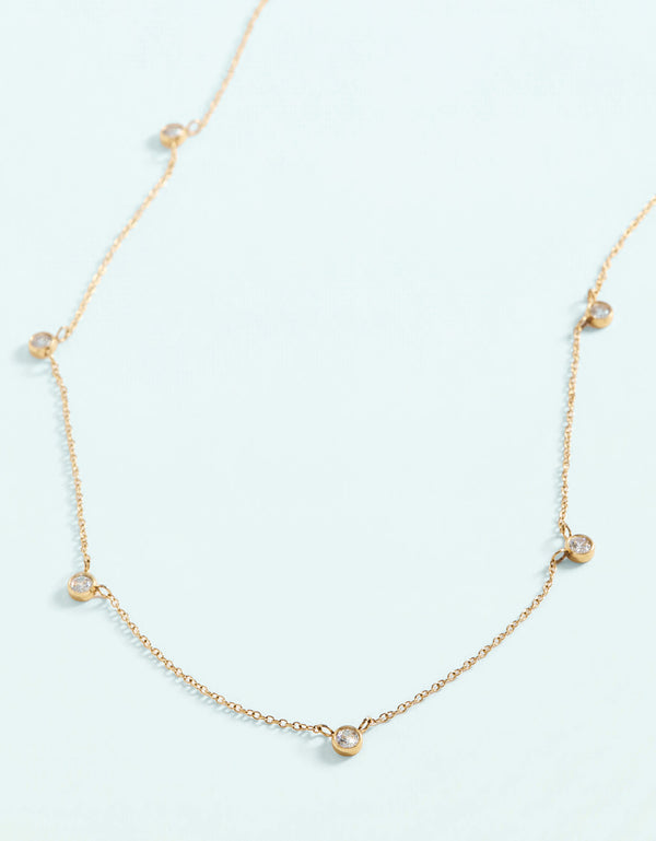 Spartina 449 SP Lighthouse Station Necklace 16"-Gold/CZ