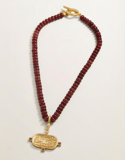 Spartina 449 Salt Marsh Charm Necklace 18"-Bordeaux