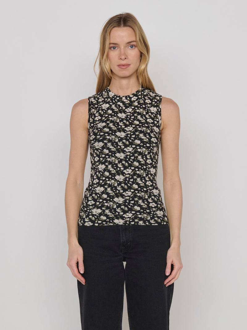 Nation LTD "Joan" Sleeveless Mock Neck-Layered Petals