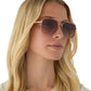 Diff Eyewear “Jordan” Gold Fleur Tort Temple Tips Brown Gradient