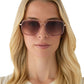 Diff Eyewear “Jordan” Gold Fleur Tort Temple Tips Brown Gradient