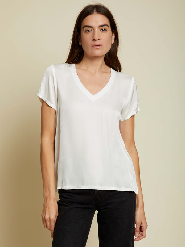 Nation LTD "June" V-Neck Tee- White