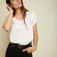 Nation LTD "June" V-Neck Tee- White