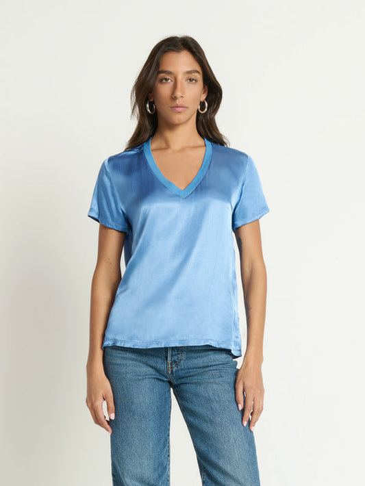 Nation LTD “June” V-Neck Tee - Harbor Blue