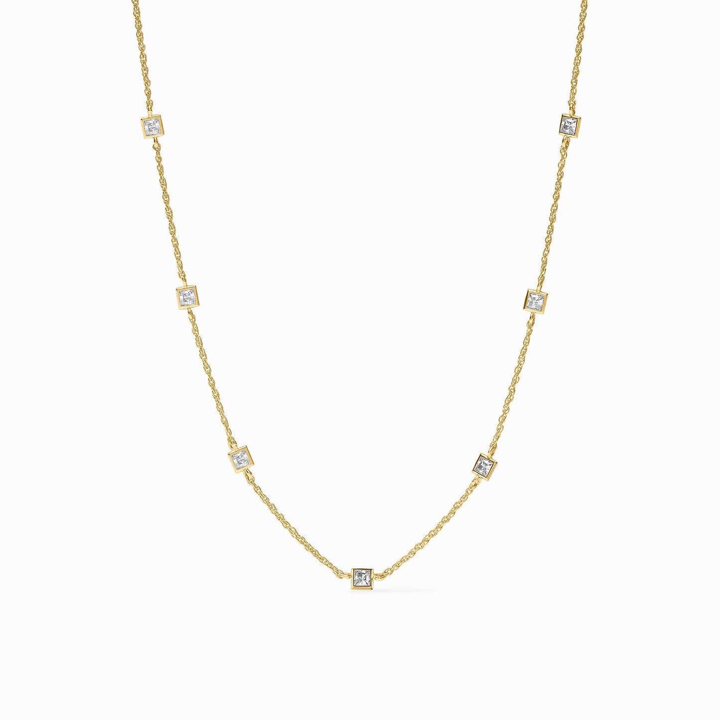 Julie Vos "Jolie” Delicate Station Necklace-Cubic Zirconia