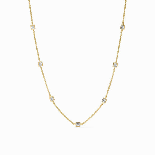 Julie Vos "Jolie” Delicate Station Necklace-Cubic Zirconia