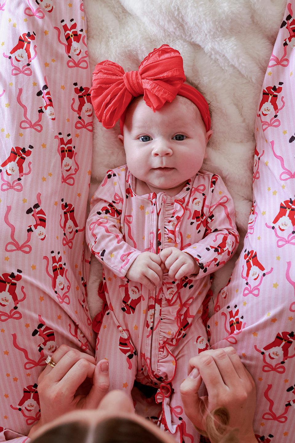 Caden Lane Zipper Ruffle Footie-Jolly Ribbons