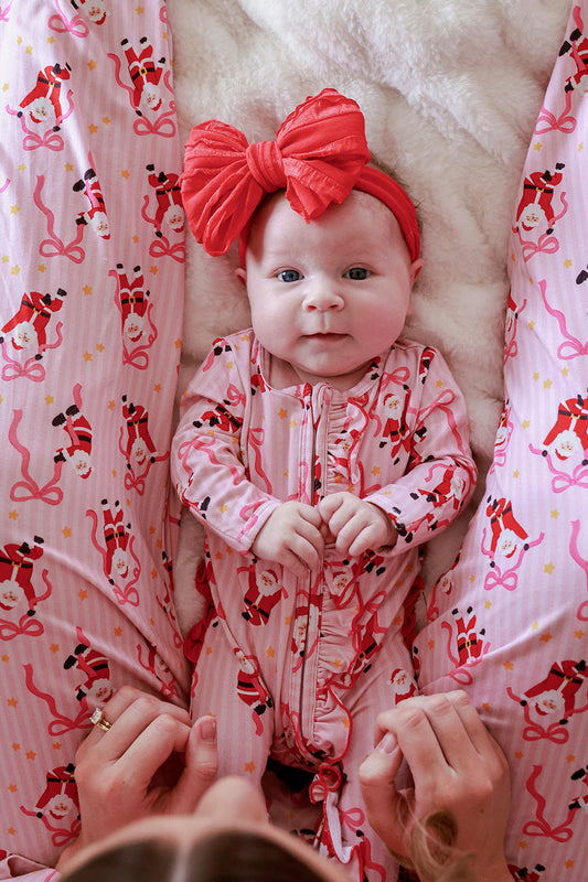 Caden Lane Zipper Ruffle Footie-Jolly Ribbons