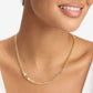 Melinda Maria “Julian Pavé" Lock 5mm Necklace-Gold/White CZ