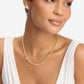 Melinda Maria “Julian Pavé" Lock 5mm Necklace-Gold/White CZ