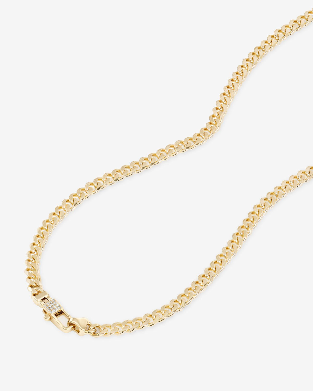 Melinda Maria “Julian Pavé" Lock 5mm Necklace-Gold/White CZ