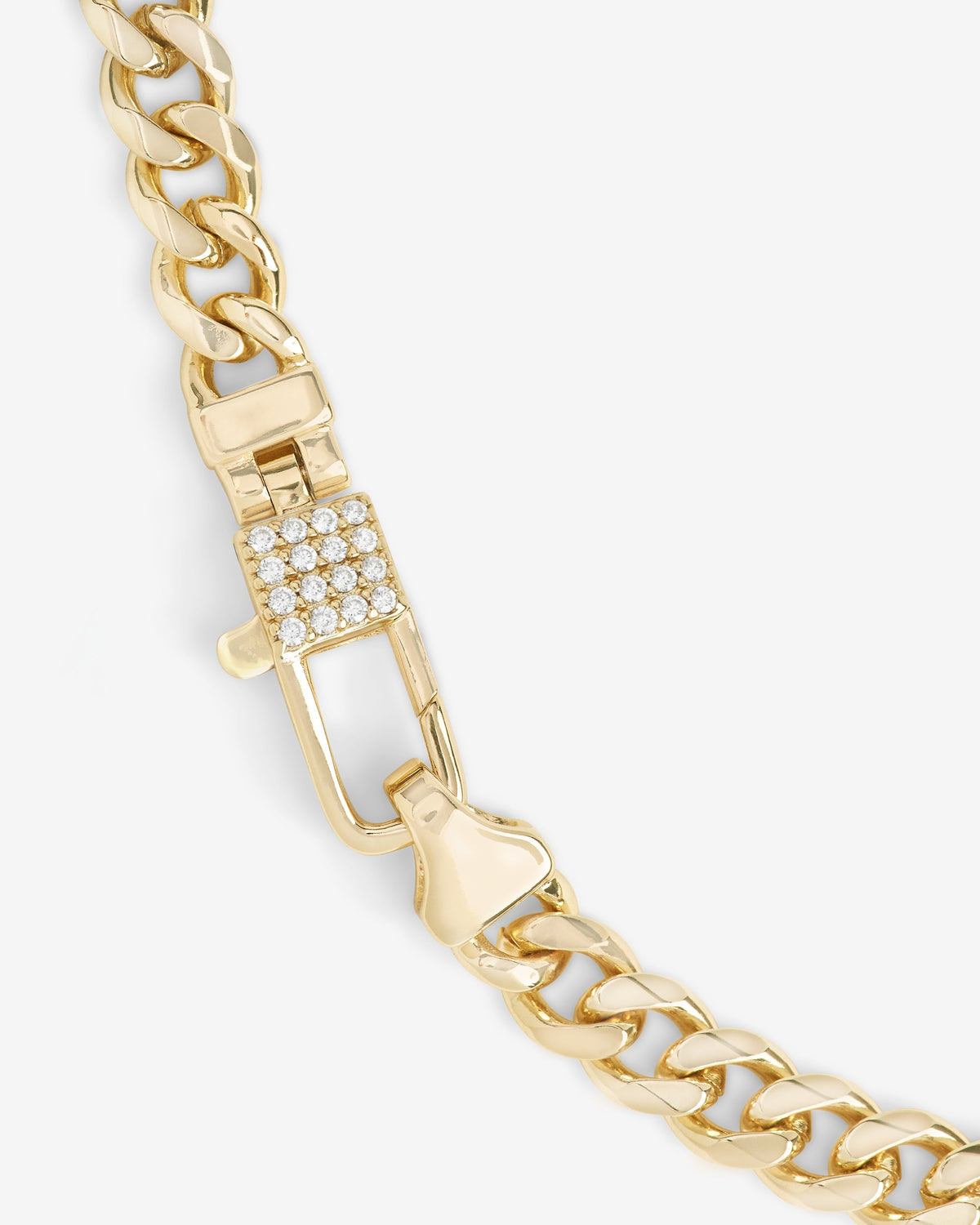 Melinda Maria “Julian Pavé" Lock 5mm Necklace-Gold/White CZ