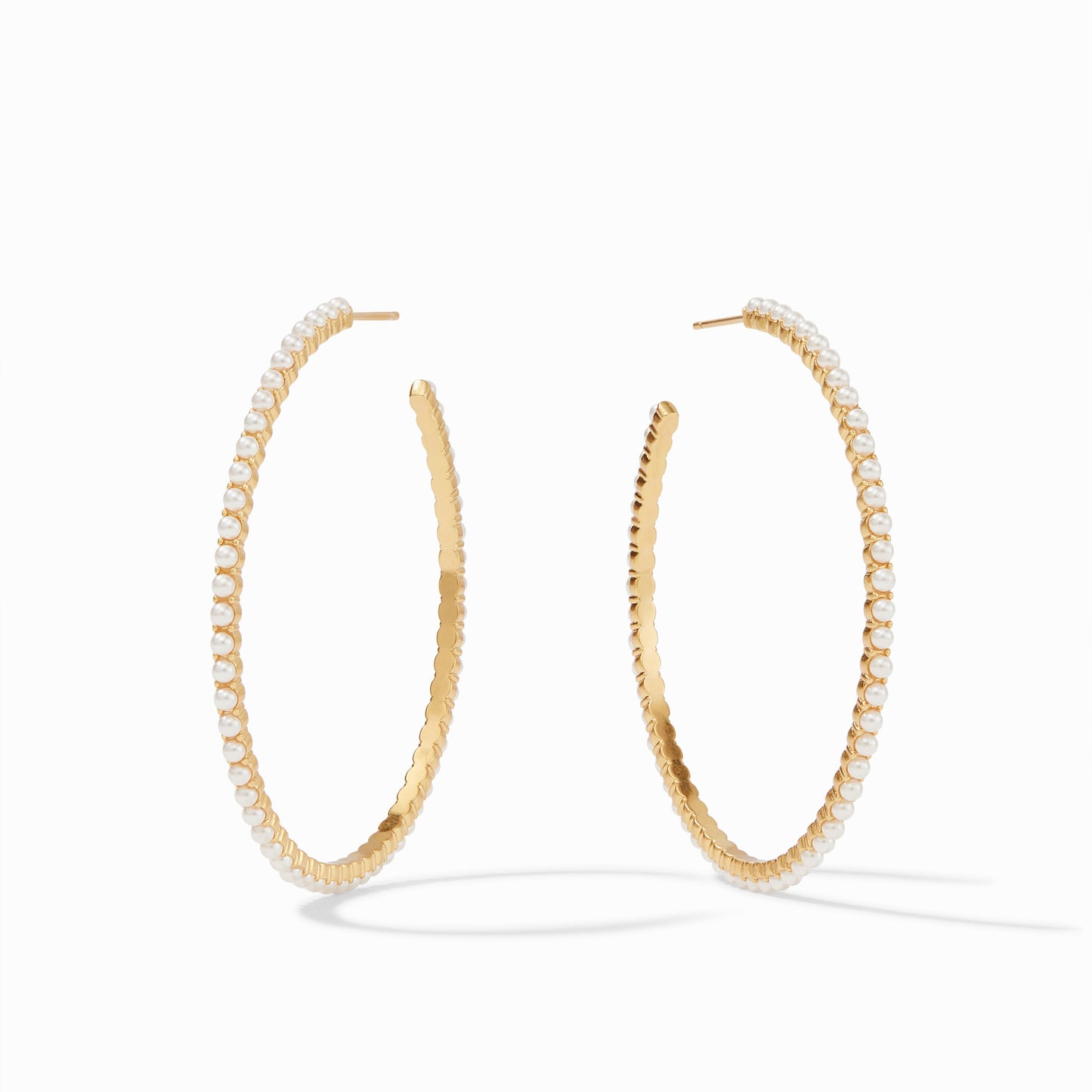 Julie Vos Juliet Hoop Earrings Gold Pearl