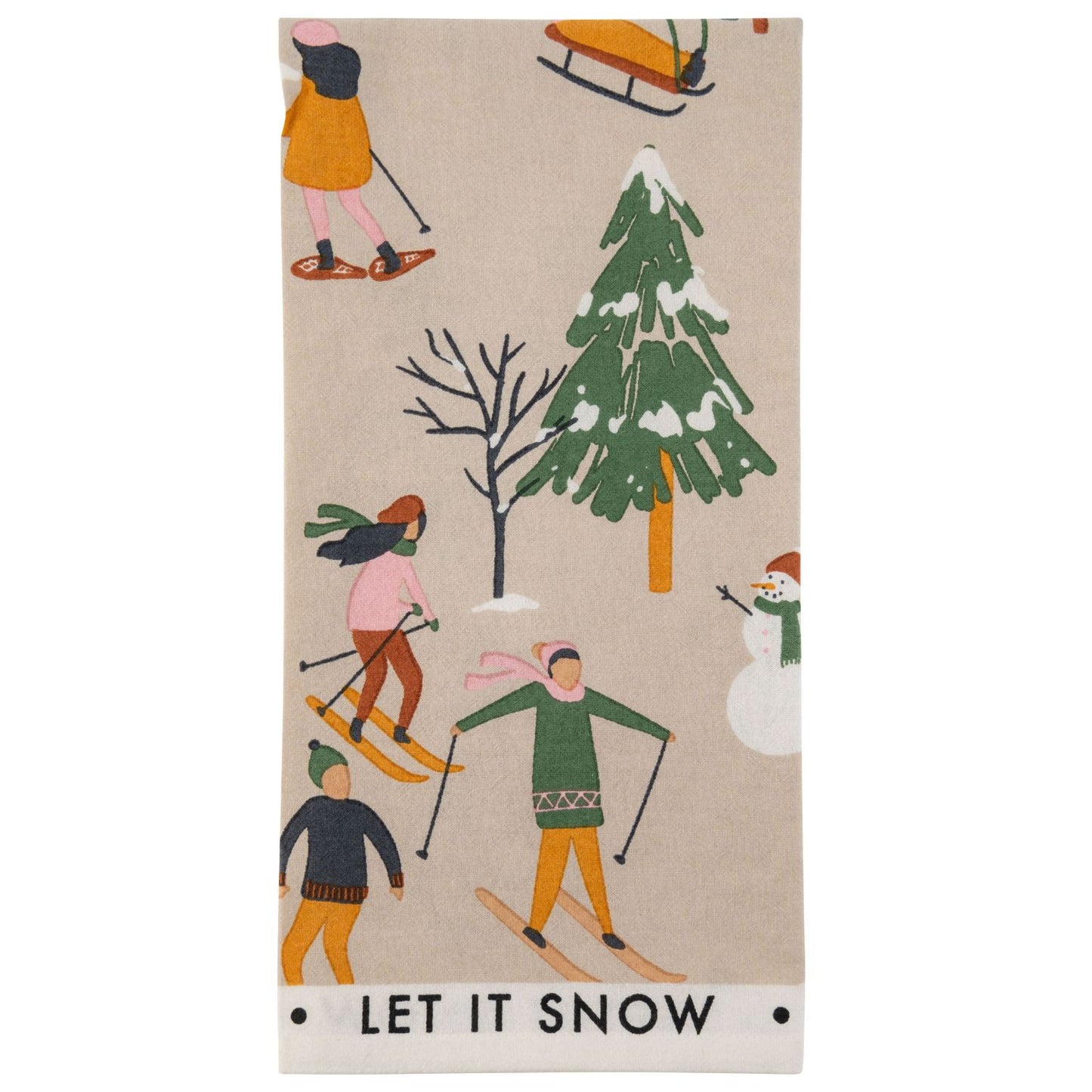Karma Shelly "Let it Snow" Tea Towel- Ski