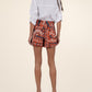 Kut from the Kloth "Katana" High Rise Drawstring Short-Paprika