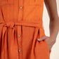 Kut From The Kloth “Bowie” Linen Dress - Orange