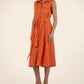 Kut From The Kloth “Bowie” Linen Dress - Orange
