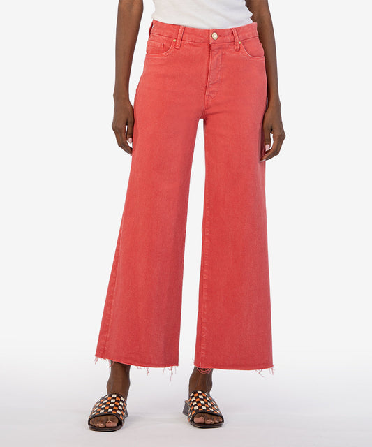 Kut from the Kloth "Meg" High Rise Fab Ab Wide Leg- Strawberry