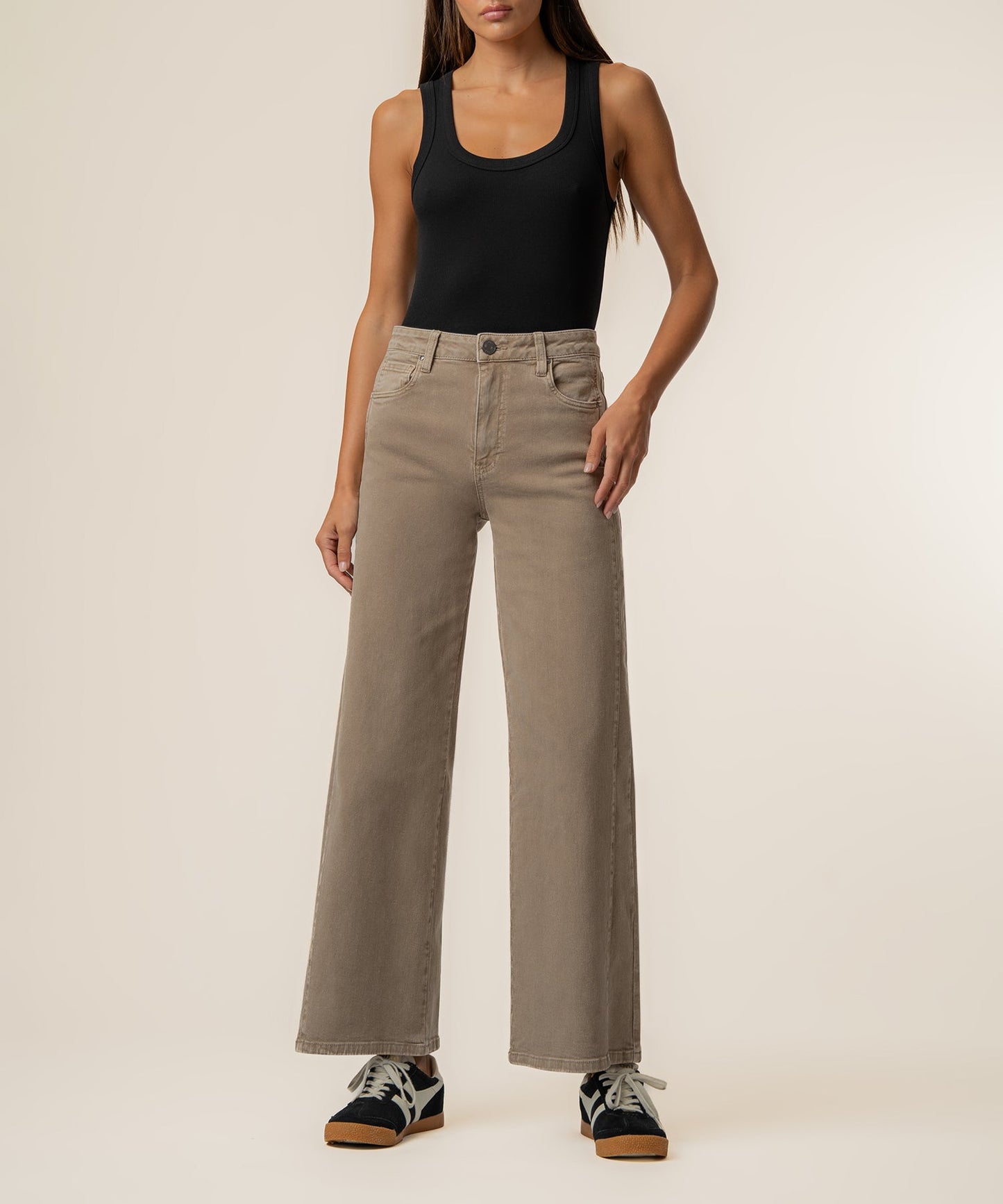 Kut from the Kloth "Meg" High Rise Wide Leg- Milk Tea