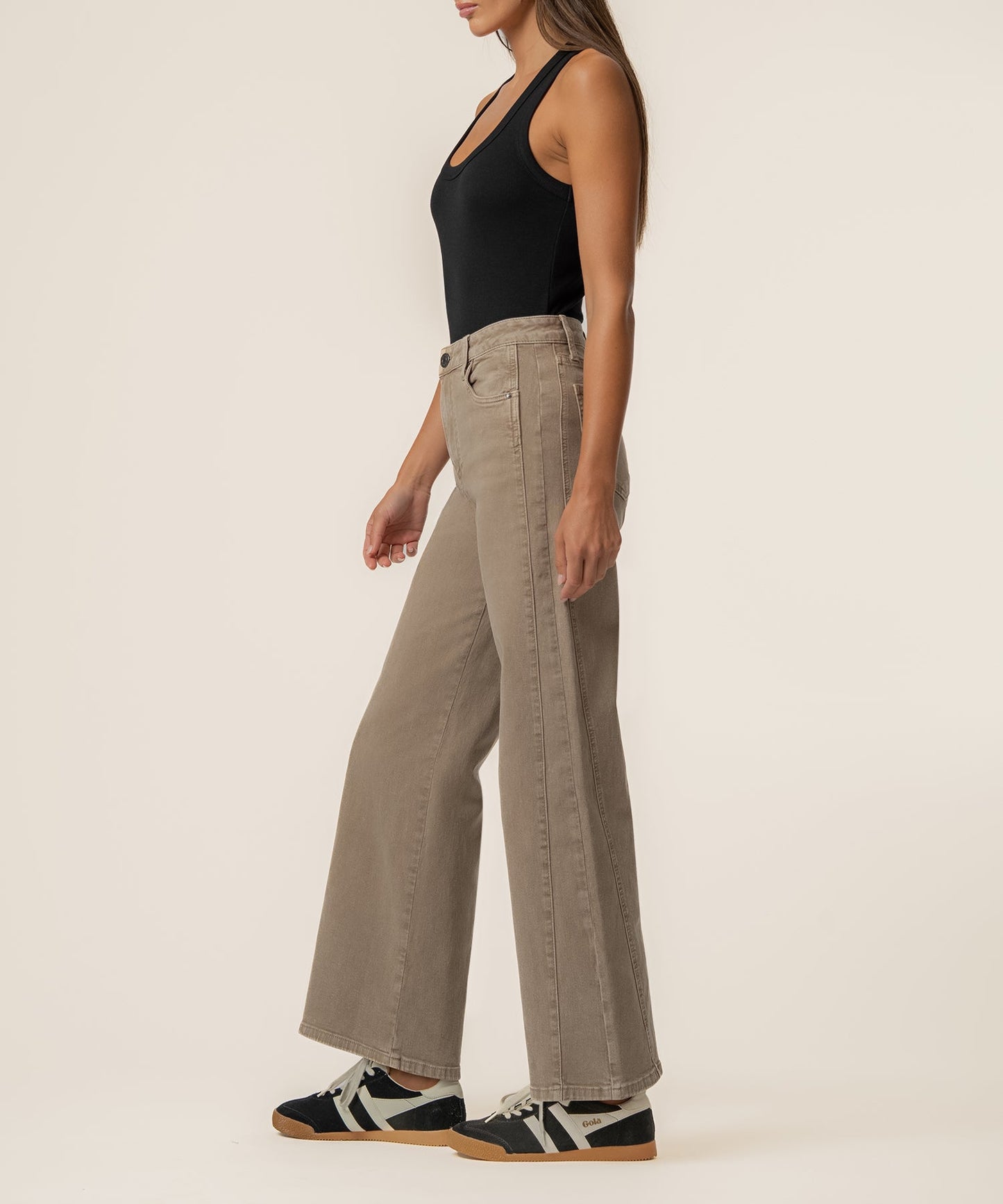 Kut from the Kloth "Meg" High Rise Wide Leg- Milk Tea