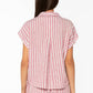 Velvet Heart “Kirsty” Short Sleeve Shirt - Pink Cacti Stripe