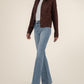 Kut From The Kloth "Matilda" Crop Trucker Jacket- Chocolate
