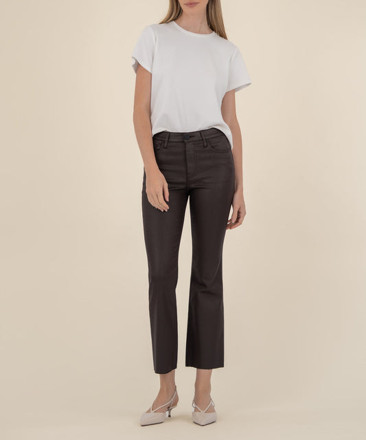 Kut from the Kloth "Kelsey" High Rise Ankle Flare-Chocolate
