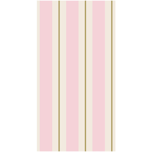 Hester & Cook "Pink & Gold Awning Stripe" Guest Napkin